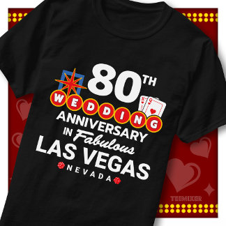 T-shirt Couple de mariage 80e anniversaire Fabuleux Las Ve