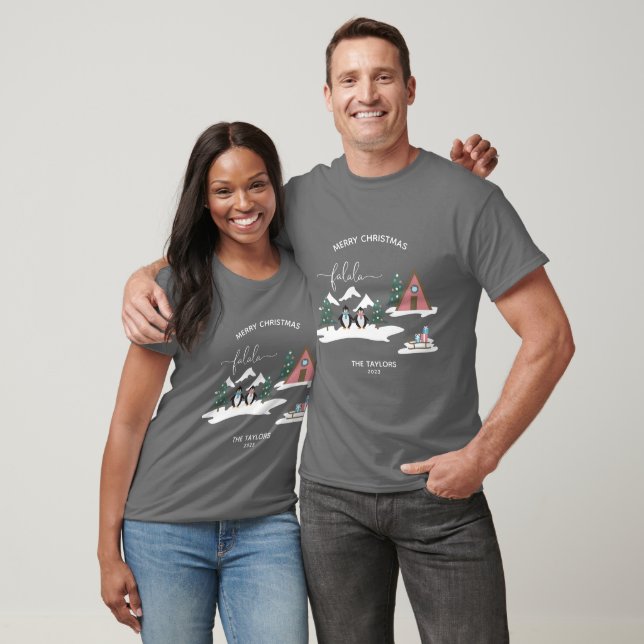 T-shirt Couple de Noël Falala Cute Penguin (Unisexe)