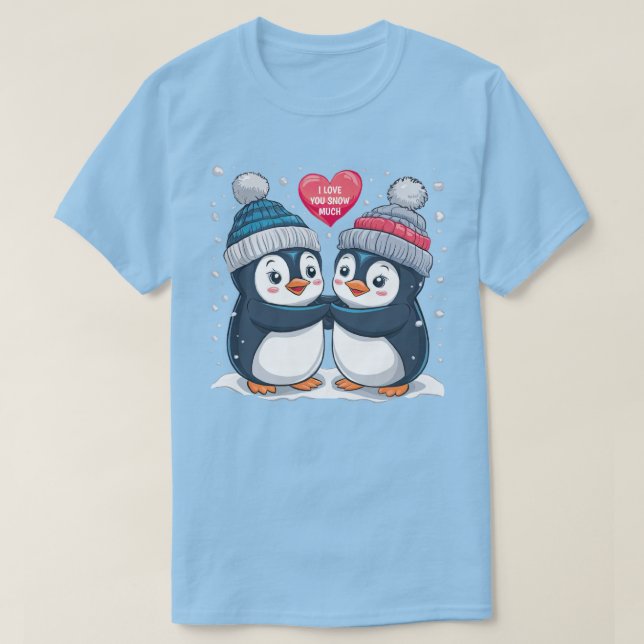 T-shirt Couple de pingouin (Design devant)