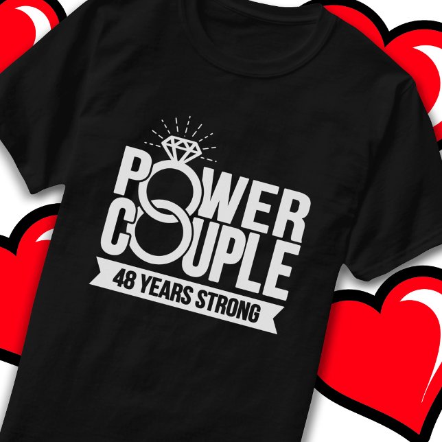 T-shirt Couple de puissance robuste de 48 ans mignon 48e a (Créateur téléchargé)