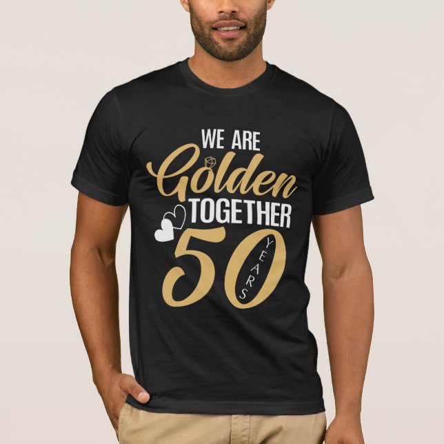 T-shirt Couple d'or 50 ans 50e Mariage (Devant)
