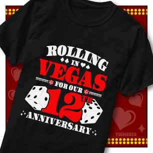 T-shirt Couple du 12e Anniversaire du Casino de Vegas Lanc