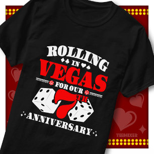 T-shirt Couple du 7e anniversaire du casino de Vegas lança