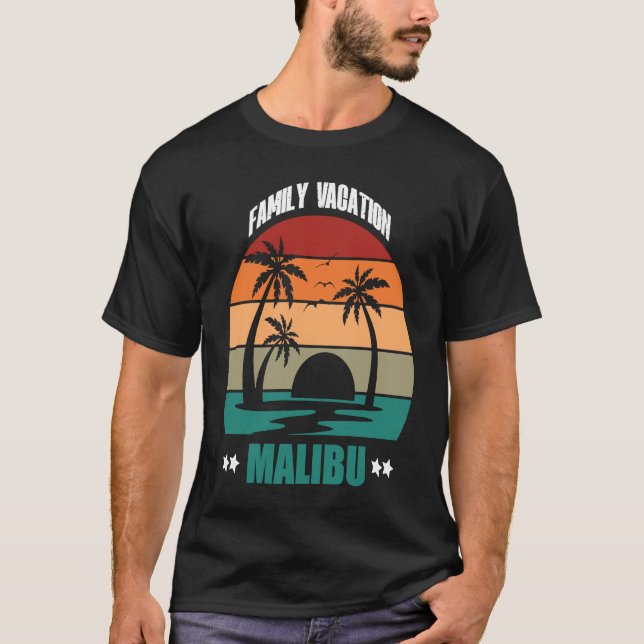 T-shirt Couple familial d'été à Malibu avec vacances assor (Devant)