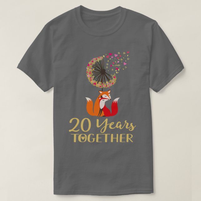 T-shirt Couple Fox 20e Anniversaire (Design devant)