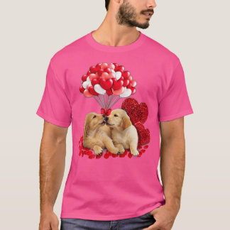 T-shirt Couple Golden Retriever Valentines Day Chien Lo