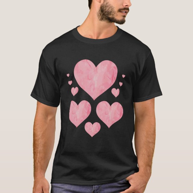 T-shirt Couple Hearts Love Valentines Day  5 (Devant)