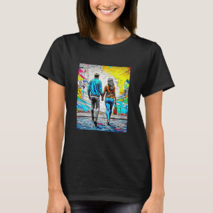 T-shirt Couple Holding Mains Urbaine Street Art