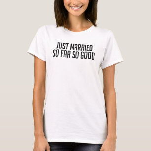 T-shirt Couple Just Marié Mariage Novelty 4