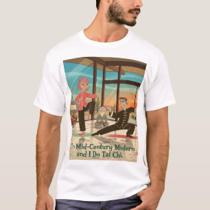 T-shirt Couple moderne du milieu du siècle pratiquant le t