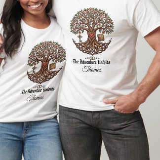 T-shirt couple personnalisé L'Aventure se déroule