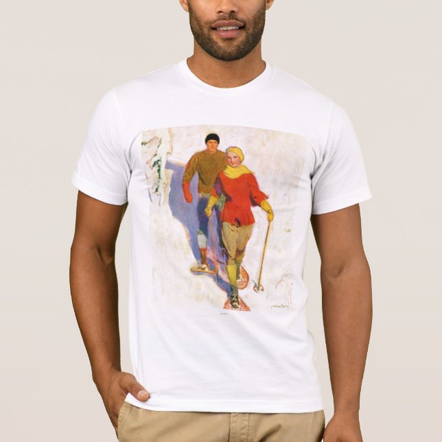 T-shirt Couple portant des raquettes par McClelland Barcla (Devant)