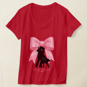 T-Shirt Couple Romantique Danse avec Amour Ruban R