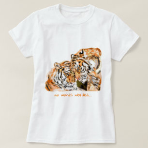 T-shirt Couple Tigre Texte Personnalisé