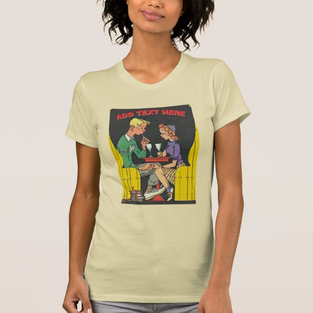 T-shirt Couple vintage avec soda (Devant)