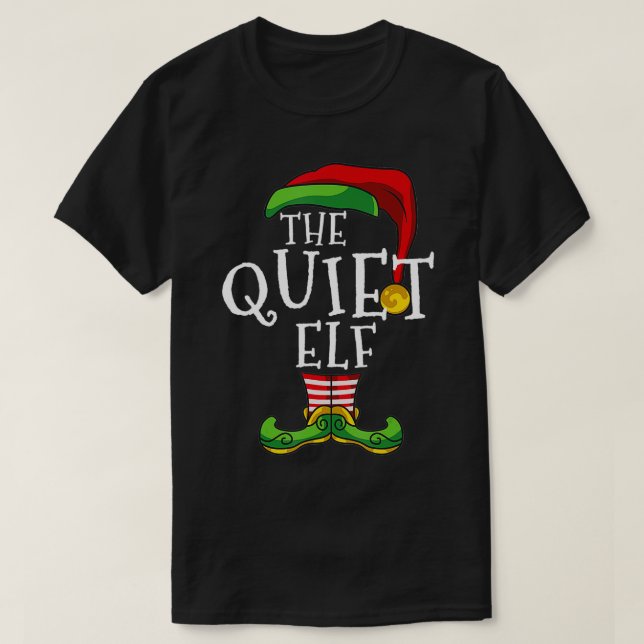 T-shirt Couples amusants de Noël Famille d'Elfe Tranquille (Design devant)