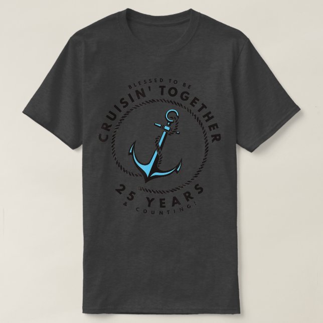T-shirt Couples correspondant au 25e anniversaire de crois (Design devant)