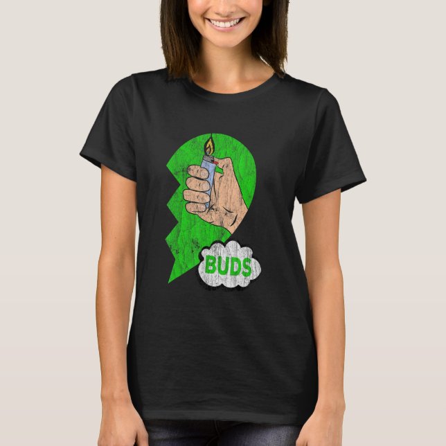 T-shirt Couples correspondant aux meilleurs bourgeons Weed (Devant)