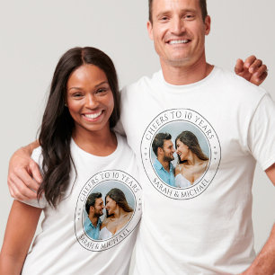 T-shirt Couples de fiançailles personnalisées avec photo e