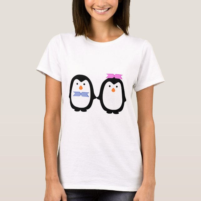 T-shirt Couples de pingouin (Devant)