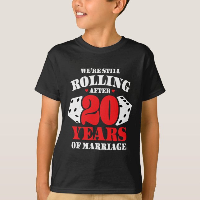 T-shirt Couples mariés 20 ans - Funny 20e Mariage Anni (Devant)