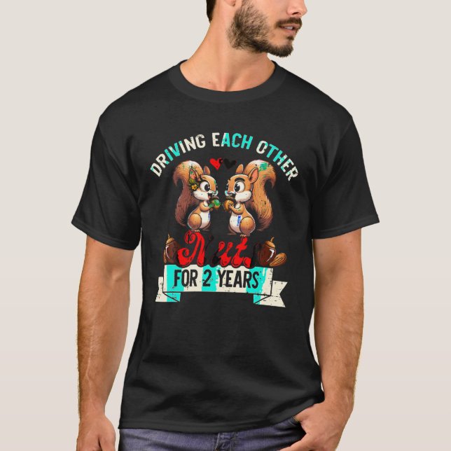 T-shirt Couples mariés 2 ans drôle 2ème Mariage Anniversa (Devant)