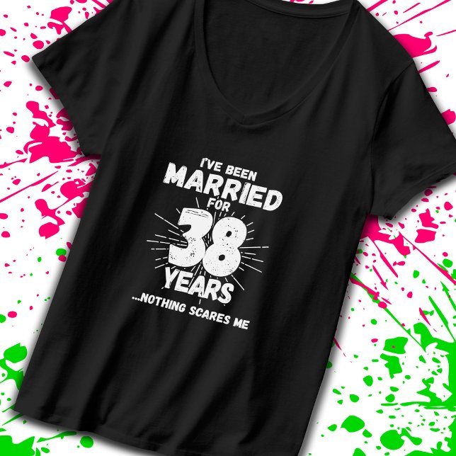 T-shirt Couples mariés 38 ans drôle 38ème anniversaire (Celebrate your 38 year anniversary milestone with our t-shirt designed to get laughs! -Teemixer)