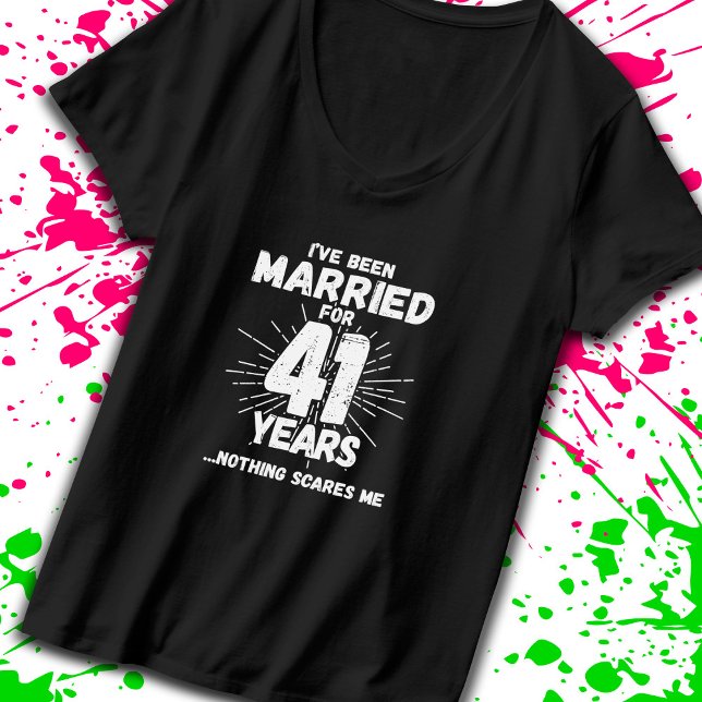 T-shirt Couples mariés 41 ans drôle 41ème anniversaire (Celebrate your 41 year anniversary milestone with our t-shirt designed to get laughs! -Teemixer)