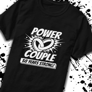 T-shirt Couples mariés à 58e anniversaire 58 ans