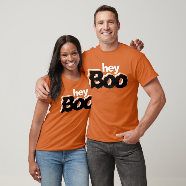 T-shirt Couples qui correspondent Hey Boo Halloween Costum (Unisexe)