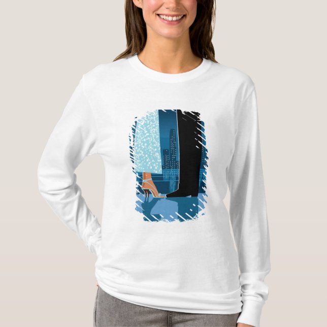 T-shirt Couples romantiques dans la ville (Devant)