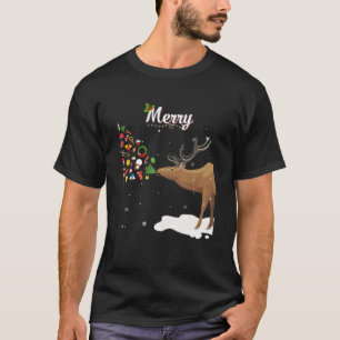 T-shirt Couples Sick Reindeer Drôle Vilain Joyeux Noël S