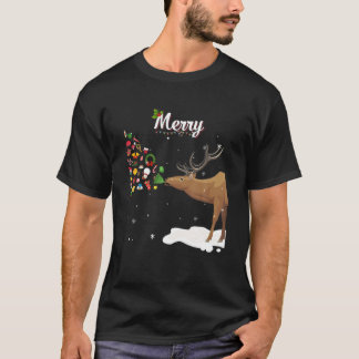 T-shirt Couples Sick Reindeer Drôle Vilain Joyeux Noël S