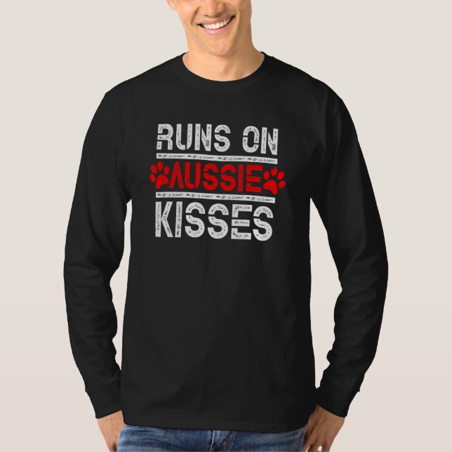 T-shirt Coups D'Aussie Baiser Un Mignon Chien Pour Un Berg (Devant)