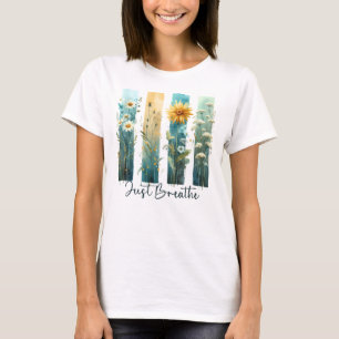 T-SHIRT COUPS DE PINCEAU FLEURS SAUVAGES AQUELLE PASTEL