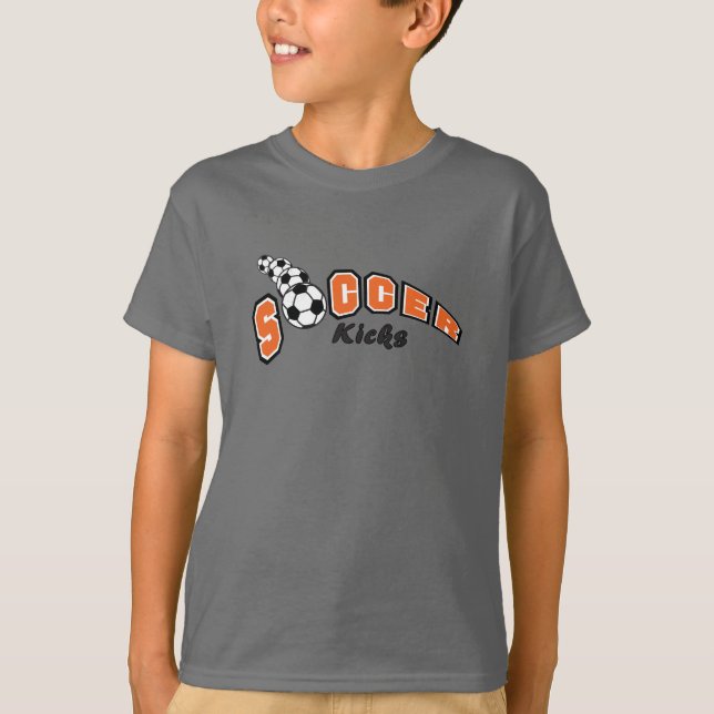 T-shirt Coups de soccer - Orange (Devant)