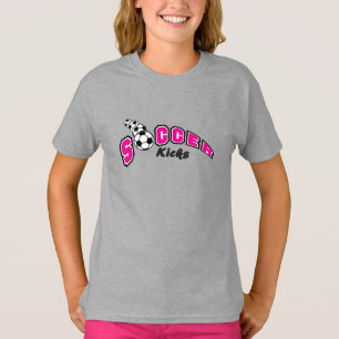 T-shirt Coups de soccer - Rose chaud