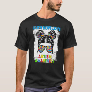 T-shirt Courage ébouriffé Foi Espérance Amour Sensibilisat
