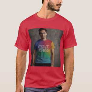 T-shirt Courage inspire le progrès - Inspiration multicolo