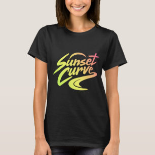 T-shirt Courbe de coucher de soleil dégradant
