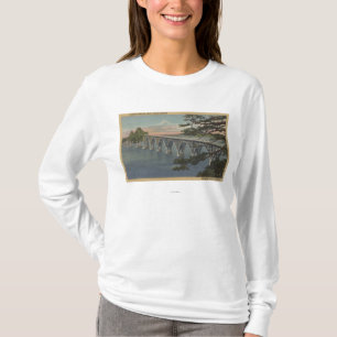 T-shirt Courbure du nord, Orégon - vue de pont de baie de