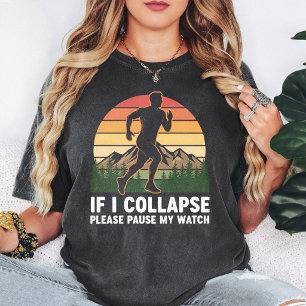 T-shirt Coureur Coucher de Soleil Citation Drôle Pause Ma