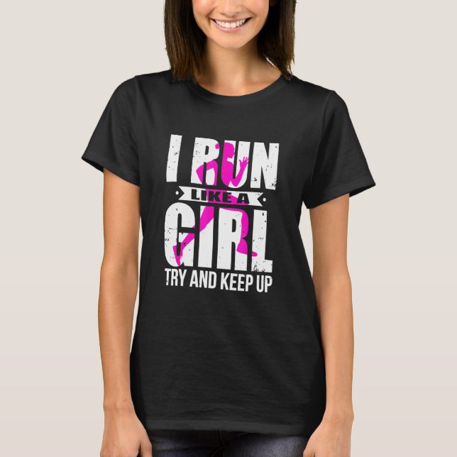 T-shirt Coureur - Coureur - Je Cours Comme Une Fille Essay (Devant)