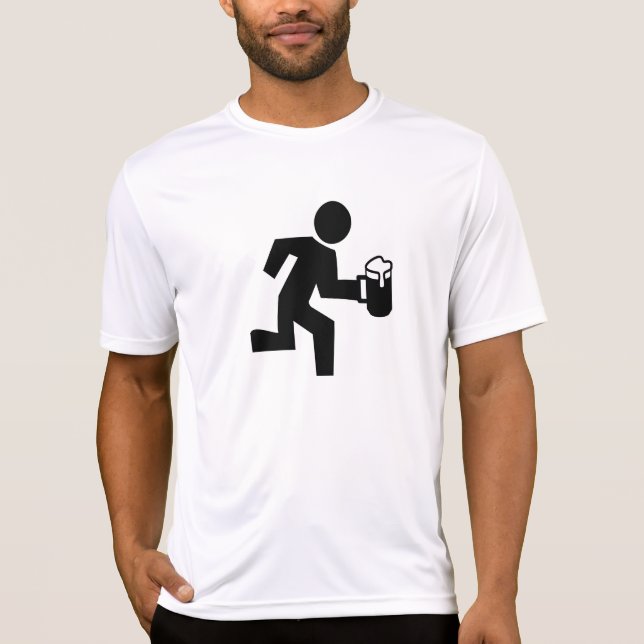 T-shirt Coureur de bière - suivez-moi technologie (Devant)