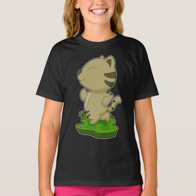 T-shirt Coureur de chats faisant du sport (Devant)