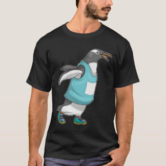 T-shirt Coureur de pingouin fille de sports en cours d'exé