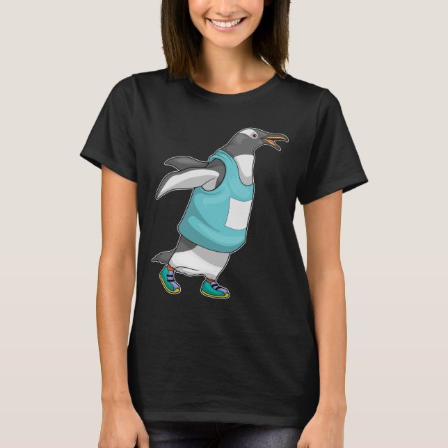 T-shirt Coureur de pingouins faisant du sport (Devant)