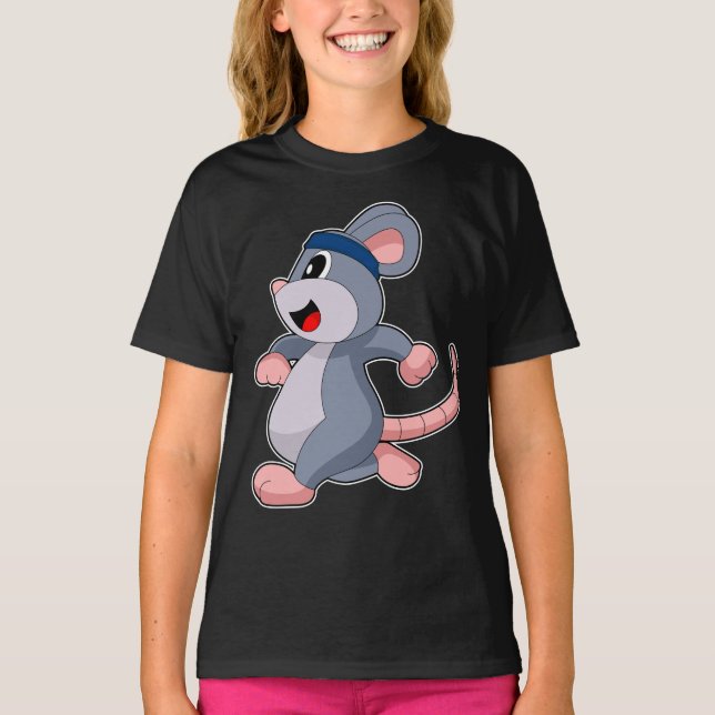 T-shirt Coureur de souris exécutant des sports (Devant)