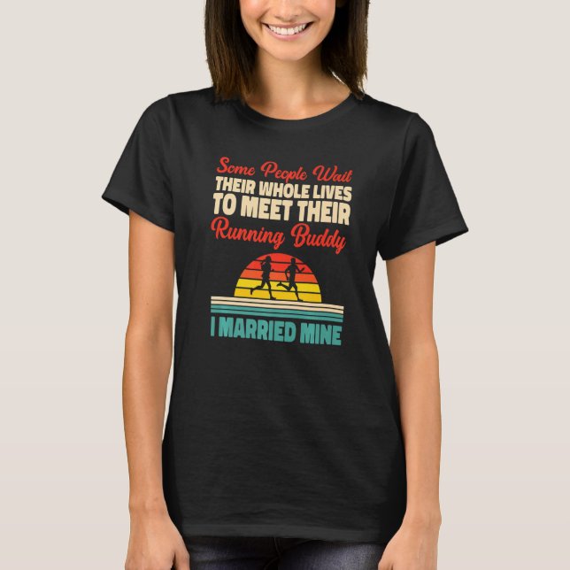 T-shirt Coureur demi-marathon Marathon Mariage Husb (Devant)