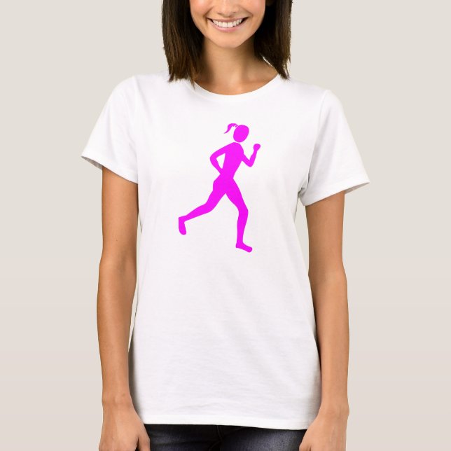 T-shirt Coureur (Femme) - Magenta (Devant)